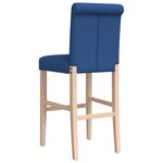 vidaXL Chaises de bar lot de 2 bois massif d'hévéa et tissu