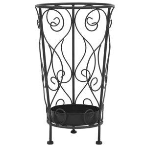 vidaXL Porte-parapluie Style vintage Métal 26 x 46 cm Noir