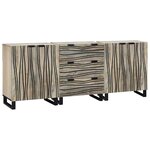 vidaXL Ensemble de mobilier de salle de bain avec tiroir 3 Pièces Blanc