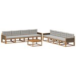 vidaXL Ensemble de canapés d'extérieur 9 Pièces Naturel et Gris clair
