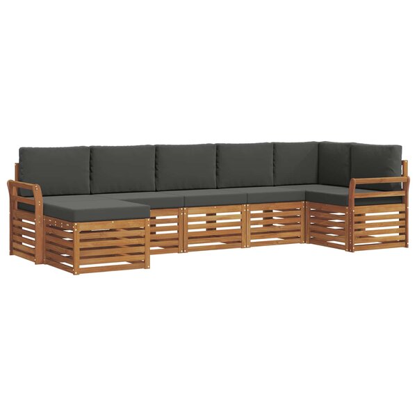 vidaXL Ensemble de canapés d'extérieur 7 pc Naturel et Anthracite