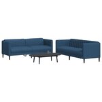 vidaXL Ensemble de canapés 2 Pièces bleu tissu