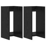 vidaXL Support de Plante Chêne noir 30 x 30 x 60 cm Bois d'ingénierie