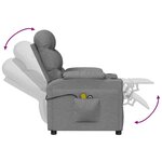 vidaXL Fauteuil électrique de massage Gris clair Tissu