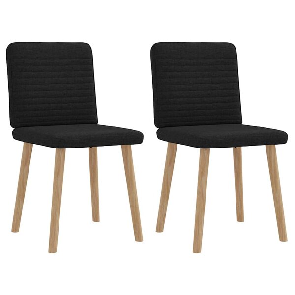 vidaXL Chaises à manger lot de 2 noir tissu