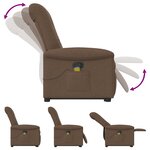 vidaXL Fauteuil de massage inclinable Marron Tissu