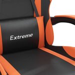 vidaXL Chaise de jeu pivotante Noir et orange Similicuir