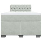 vidaXL Sommier à lattes de lit et matelas Gris clair 120x200cm Velours