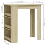 vidaXL Table de bar avec rangement Chêne sonoma 102x50x103 5 cm