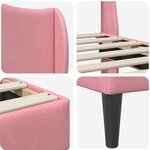 vidaXL Cadre de lit avec tête de lit Rose 120 x 190 cm Velours