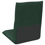 vidaXL Fauteuil de sol ajustable Vert foncé Velours