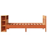 vidaXL Lit bibliothèque sans matelas cire marron 90x200 cm pin massif