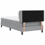 Lit avec Sommier à Ressorts et Matelas vidaXL Gris Clair 90x200 cm Tissu