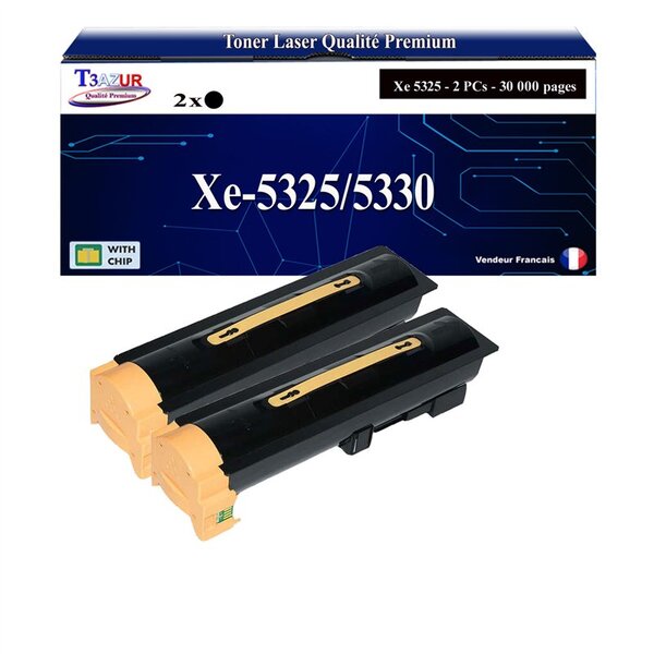 T3AZUR -2x Toners compatibles avec Xerox WorkCentre 5325/ 5330/ 5335 (006R01159) - Noir