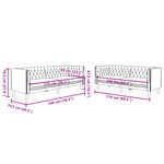 vidaXL Ensemble de canapé Chesterfield 2 Pièces noir similicuir