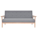 vidaXL Canapé à 3 places Tissu Gris clair