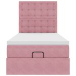 vidaXL Cadre de lit ottoman avec matelas rose 80x200 cm velours