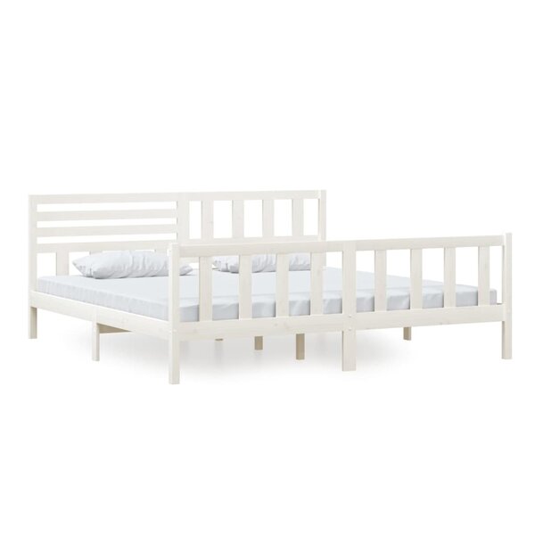 vidaXL Cadre de lit sans matelas blanc bois massif 200x200 cm