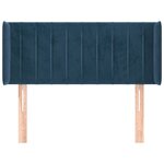 vidaXL Tête de lit avec oreilles Bleu foncé 103x16x78/88 cm Velours