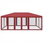 vidaXL Tente de fête avec 10 parois latérales maille rouge 6x4 m PEHD