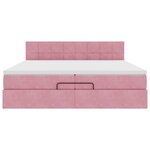 vidaXL Cadre de lit ottoman avec matelas rose 200x200 cm velours