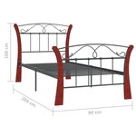 vidaXL Cadre de lit sans matelas noir métal 90x200 cm