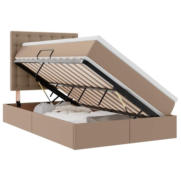vidaXL Lit avec rangement et LED avec matelas Cappuccino 120 x 200 cm