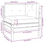 vidaXL Canapé 2 places de jardin et coussins crème bois de pin solide