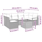 vidaXL Ensemble de canapé de jardin 7 Pièces Beige Poly rotin