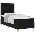 vidaXL Lit à ressorts avec matelas Noir 100 x 200 cm tissu