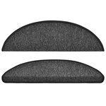 vidaXL Tapis d'escalier 10 pièces 56 x 17 x 3 cm Anthracite Demi-rond