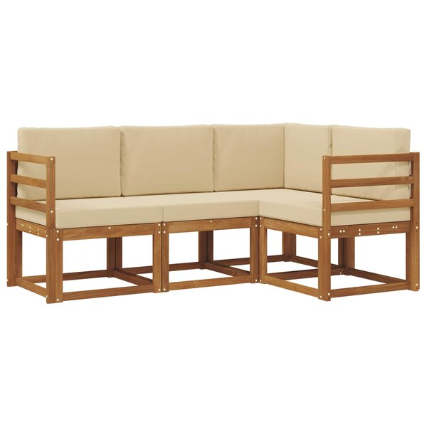 vidaXL Ensemble de canapés d'extérieur 4 Pièces Naturel et Beige