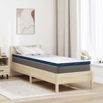 vidaXL Coussins de Matelas Blanc et Bleu 80 x 200 cm