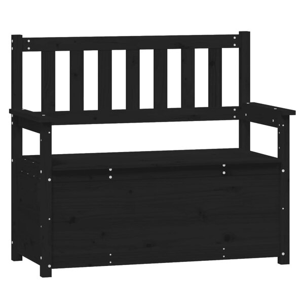 Banc banquette 112 5 x 51 5 x 96 5 cm bois de pin massif noir 02_0010646