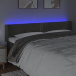 vidaXL Tête de lit à LED Gris foncé 203x16x78/88 cm Velours