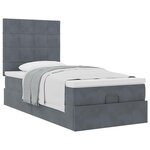 vidaXL Cadre de lit ottoman et matelas gris foncé 90x200 cm velours