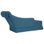 vidaXL Fauteuil long avec traversin et accoudoir droit bleu velours