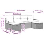 vidaXL Ensemble de Canapés 6 Pièces Noir et turquoise polyrotin