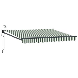 vidaXL Auvent rétractable électrique Vert et blanc 3 5 x 2 5 m