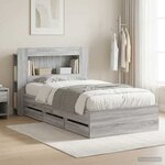 vidaXL Cadre de lit avec rangement Sonoma gris 80 x 200 cm