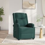vidaXL Fauteuil inclinable électrique vert foncé velours