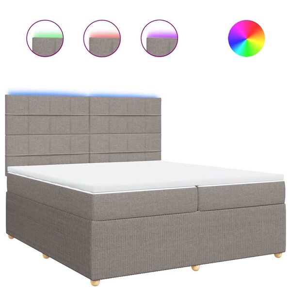 vidaXL Sommier à lattes de lit avec matelas Taupe 200x200 cm Tissu