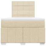 vidaXL Sommier à lattes de lit avec matelas Crème 120x200 cm Tissu