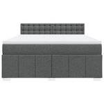 vidaXL Sommier à lattes de lit avec matelas Gris foncé 180x200cm Tissu