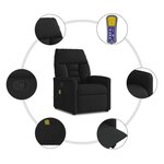 vidaXL Fauteuil de massage inclinable Noir Tissu