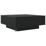 Table basse vidaXL avec lumières LED Chêne noir 80x80x31 cm