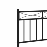 vidaXL Cadre de lit métal sans matelas avec tête de lit noir 150x200cm
