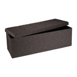 Banquette banc pour coffre de rangement en lin avec couvercle marron 114 cm 3013009