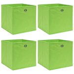 vidaXL Boîtes de rangement 4 Pièces Vert 32x32x32 cm Tissu