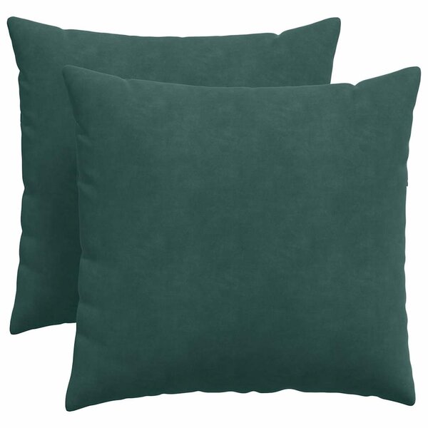 vidaXL Coussins de canapé 2 Pièces Vert foncé 50 x 50 cm